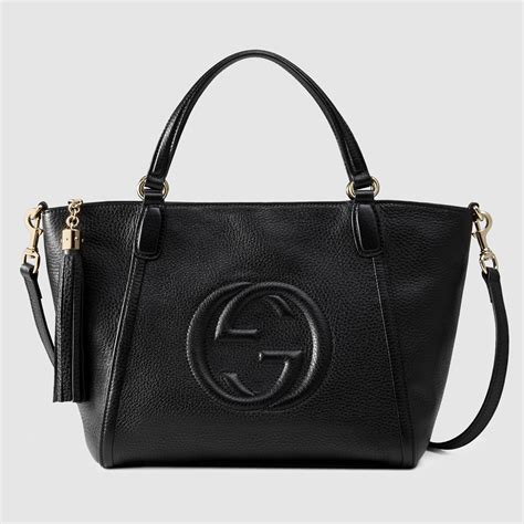 black patent leather gucci handbag|Gucci soho top handle bag.